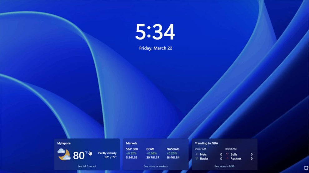 Page Lock Widgets Windows 11