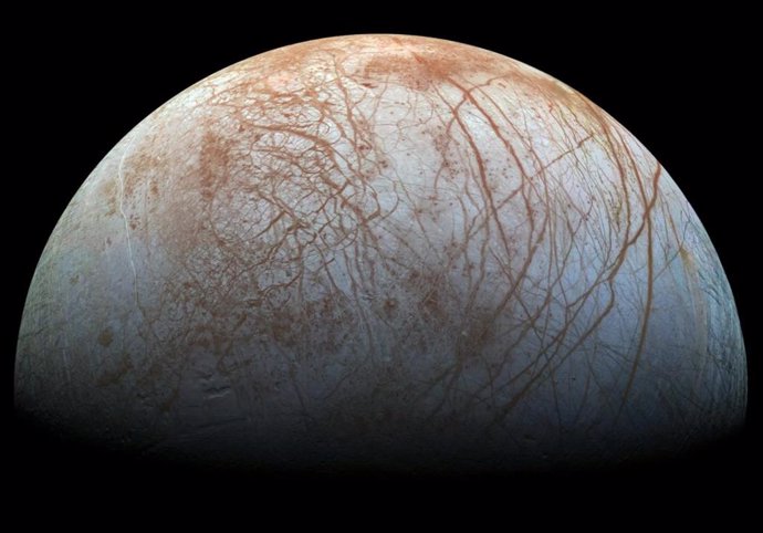 The bewildering and fascinating surface of Jupiter's icy moon Europa appears in this newly reprocessed color view, made from images taken by NASA's Galileo spacecraft in the late 1990s.