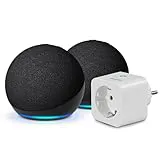 Echo Dot (5th generation) | Anthracite, pack of 2 + Sengled Smart Plug, compatible with Alexa - Digital Home Starter Kit