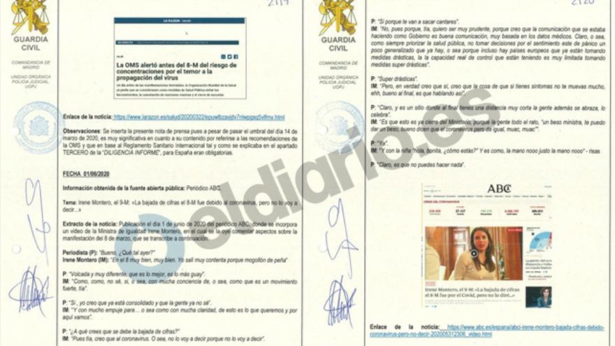 All the lies, hoaxes and manipulations of the Civil Guard reports on 8M