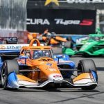 Scott Dixon drives his IndyCar during the 49th Grand Prix...