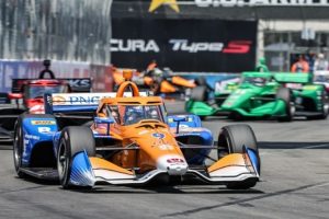 Scott Dixon drives his IndyCar during the 49th Grand Prix...