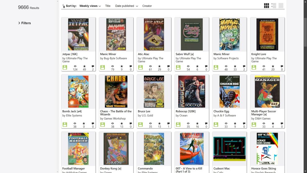 Download ZX Spectrum games on Internet Archive