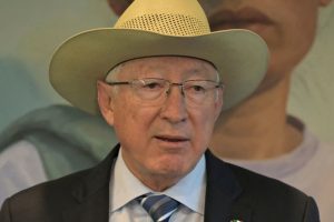 US ambassador to Mexico Ken Salazar speaks during a press conference on bilateral relations at his residence in Mexico City on October 17, 2024. (Photo by Yuri CORTEZ / AFP) (Photo by YURI CORTEZ/AFP via Getty Images)