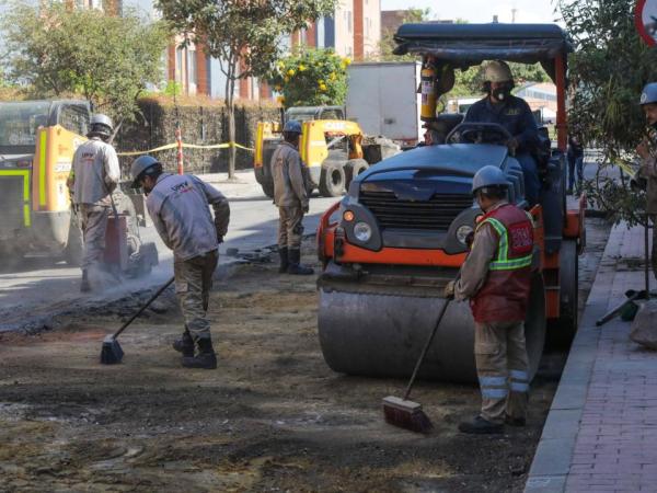 Works on the roads of Bogotá