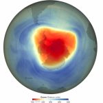 This map shows the size and shape of the ozone hole over the South Pole on September 28, 2024, the day of its annual maximum extent, as calculated by NASA's Ozone Watch team.