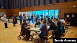 Long lines at voting centers, Maryland. [Fotografía Tomás Guevara/VOA]