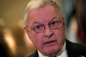 Retired Lt. Gen. Keith Kellogg, who advises Donald Trump on foreign policy and military affairs, speaks to the media in the lobby of Trump Tower on November 15, 2016 in New York.