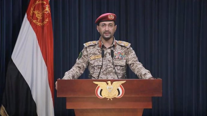 File - Military spokesman for Yemen's Houthi rebels, Yahya Sari