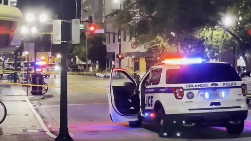 Two dead and six injured in shooting in downtown Orlando amid Halloween celebrations