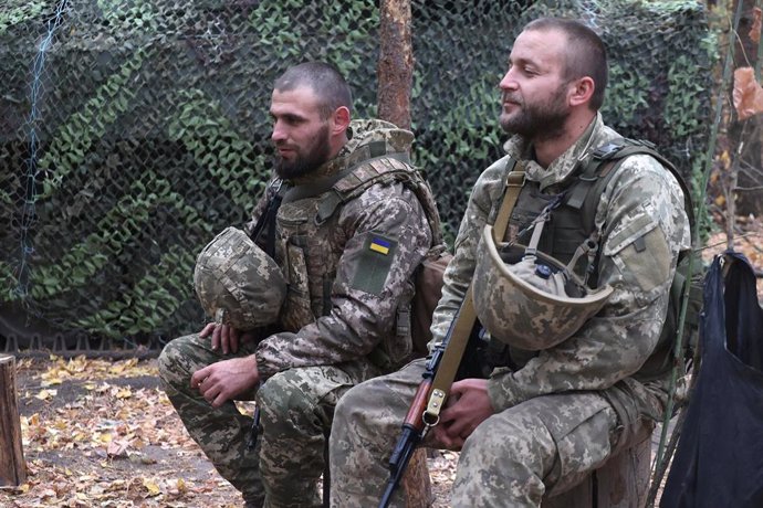 File - Ukrainian soldiers in a file image.