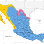 Official division of time zones in Mexico. CENAM credit.