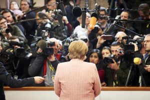 Chancellor Merkel generates great media attention every time she speaks at a European Council