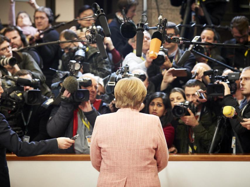 Chancellor Merkel generates great media attention every time she speaks at a European Council