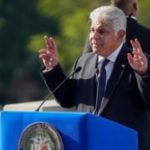 Panama's President José Raúl Mulino delivers a speech during the ceremony to commemorate the 25th anniversary of the delivery of the Panama Interoceanic Canal by the United States to Panama, in Panama City on December 31, 2024.