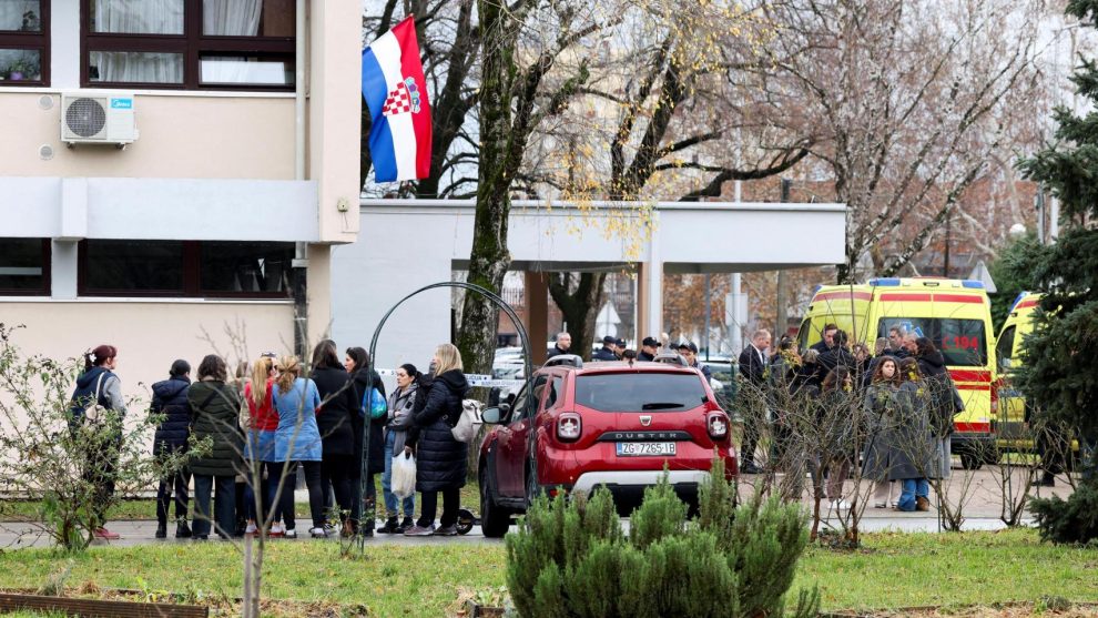 At least one child killed and several injured in a knife attack at a primary school in Croatia