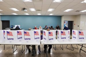 People vote in the 2024 US presidential election on Election Day in Grand Rapids, Michigan, on November 5. (Photo: Carlos Osorio/Reuters).