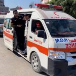 File - File image of several ambulances in Gaza.