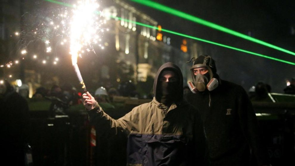 Demonstration in Tbilisi against the Georgian government's decision to suspend negotiations to join the EU.