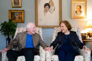 The Carters at their Plains home in June 2021. In 2019, they became the longest-serving presidential couple in history.