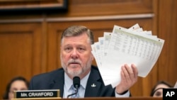 FILE - Arkansas Republican Rep. Rick Crawford speaks during a House Transportation and Infrastructure Committee hearing on Capitol Hill, Wednesday, Sept. 20, 2023, in Washington.