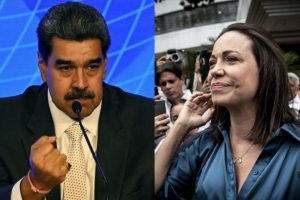 Nicolás Maduro and María Corina Machado.