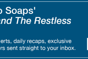 The text reads: Subscribe to Soaps' Young and Restless newsletter. Get breaking news alerts, daily highlights, exclusive interviews and spoilers delivered right to your inbox https://cloud.email.soaps.com/signup/