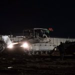 An armored vehicle of the Israeli Armed Forces at night (file)