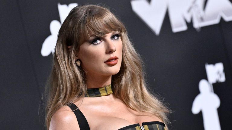 Taylor Swift arrives at the MTV Video Music Awards on Wednesday, Sept. 11, 2024, at UBS Arena in Elmont, NY (Photo by Evan Agostini/Invision/AP)