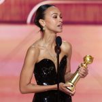 Emilia Pérez star Zoe Saldaña won best supporting actress in a motion picture at the 2025 Golden Globes