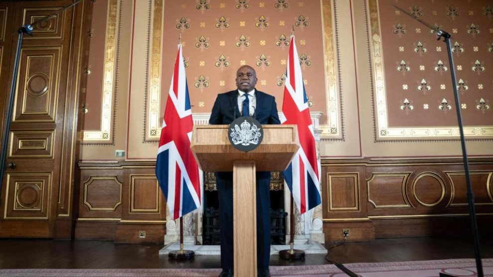 Foreign Secretary David Lammy speaks at the Foreign and Commonwealth Office in London as the Government announces plans for new sanctions. Photo date: Thursday, January 9, 2025.