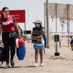 A Venezuelan migrant family.