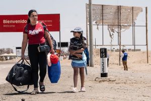 A Venezuelan migrant family.